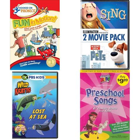 Children's 4 Pack DVD Bundle: Hooked on Phonics: Fun in Motion, Universal Pictures Home ...