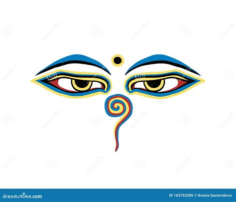 Vector Buddha Eyes on White Background Stock Vector - Illustration of holy, nirvana: 163753206