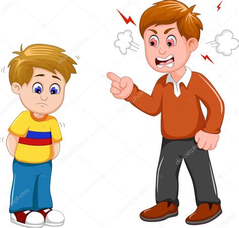 Cartoon Father scolding his son Stock Vector Image by ©starlight789 #130250076