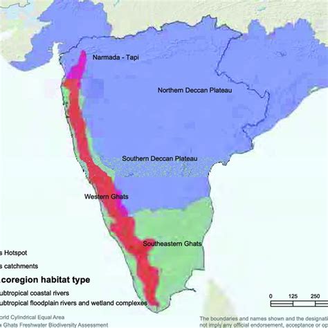 1 Map showing the location of the Western Ghats and its key features ...