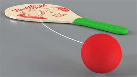 3D wooden paddle ball model - TurboSquid 1505928