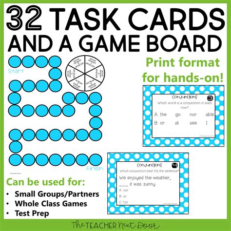 Conjunctions Game Print and Digital - The Teacher Next Door