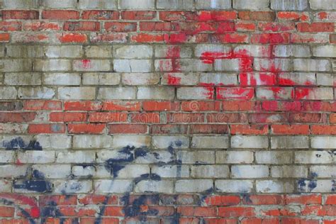 Old bricks and graffiti stock image. Image of dirty, effect - 65892217