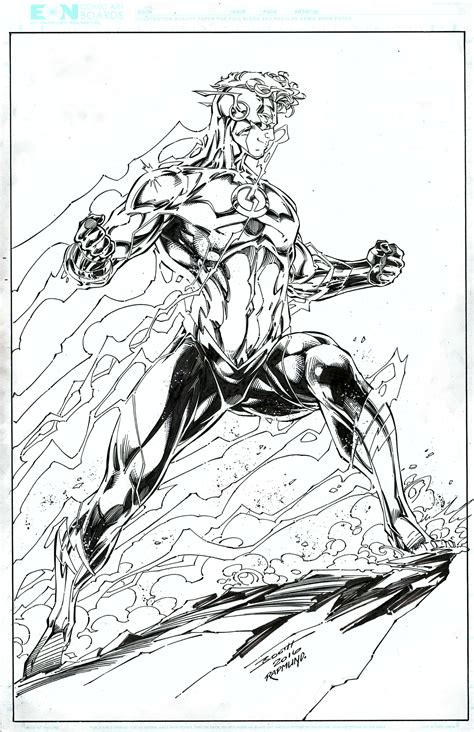 Titans Rebirth Wally West Flash Pinup Abel Original Art