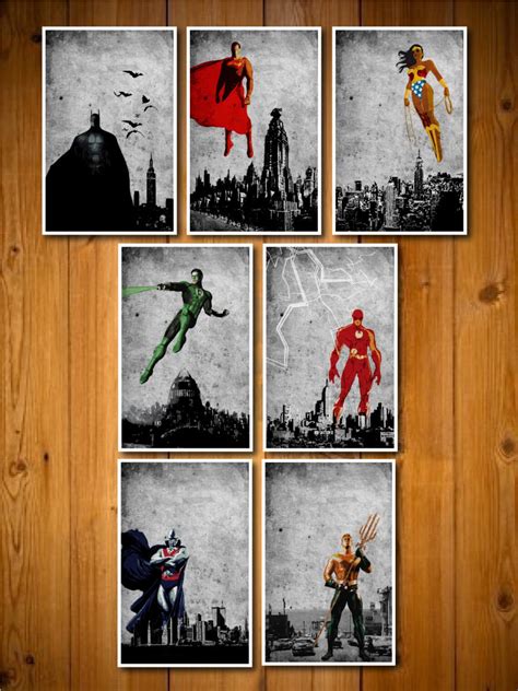 Justice League Poster Set | Etsy