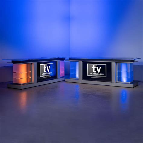 Three Piece Modular News Desk | Broadcast Furniture – TVsetdesigns.com