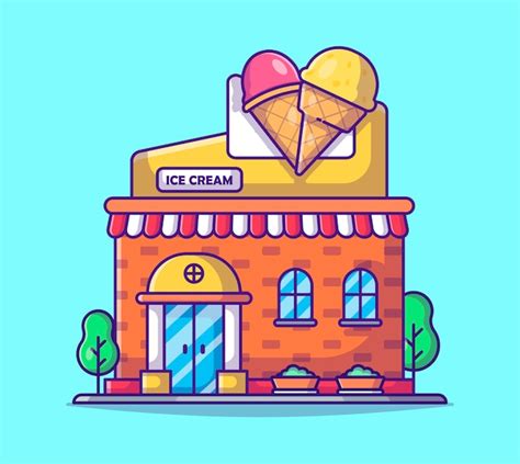 Premium Vector | Ice cream shop cartoon