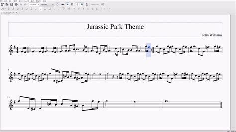 Jurassic Park Theme Alto Sax Sheet Music