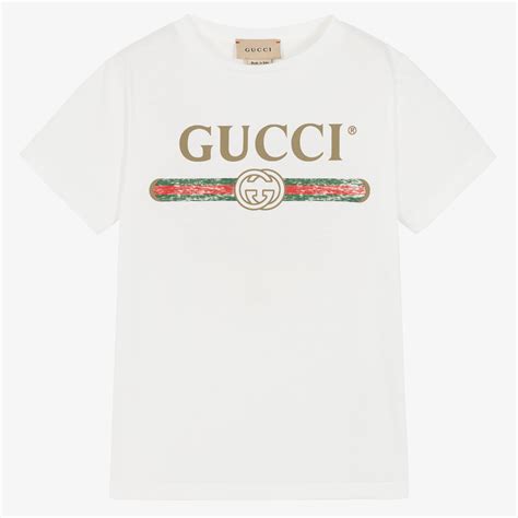 Gucci - Boys White Cotton T-Shirt | Childrensalon