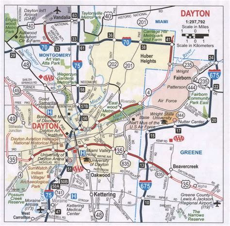 Map of Dayton city, Ohio