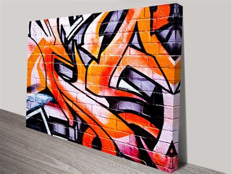 Colourful Orange Graffiti Wall Art - Canvas Prints Australia