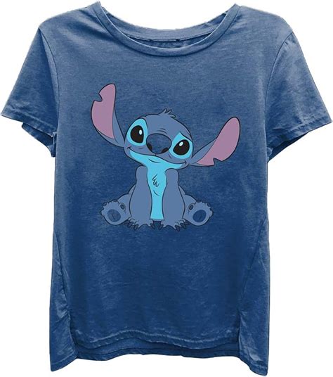 Disney - Camiseta de manga corta para mujer, diseño de Lilo y Stitch - Azul - Small: Amazon.es ...