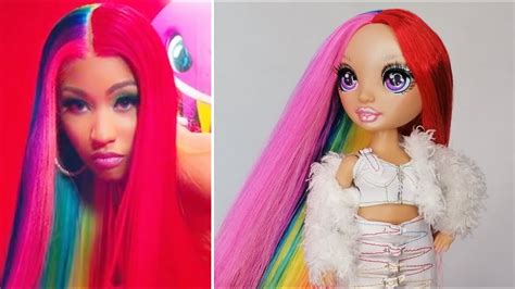 Doll Reroot: Split Rainbow Hair inspired by Nicki Minaj [Rainbow High ...