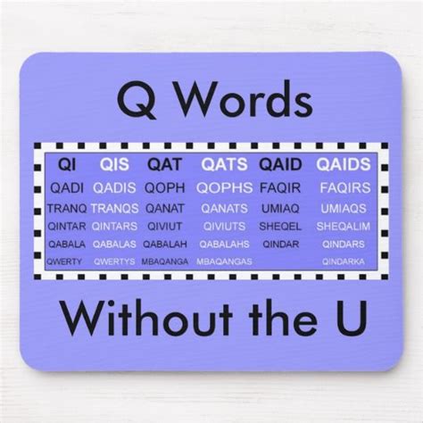 Q Words without the U mousepad | Zazzle.com | Fun online games, Online ...