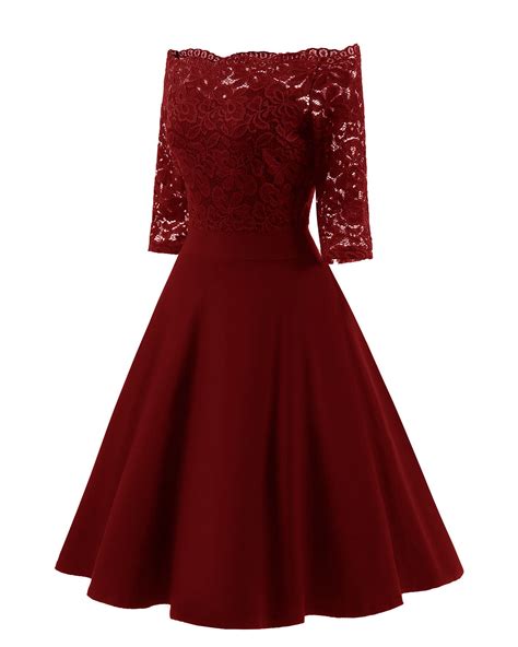 Short Burgundy Bridesmaid Dresses Off the Shoulder Prom Dress with ...