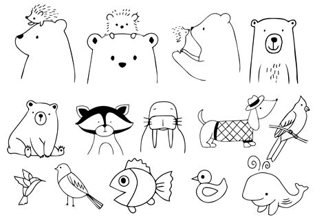 Doodle Animals By Carrtoonz | TheHungryJPEG