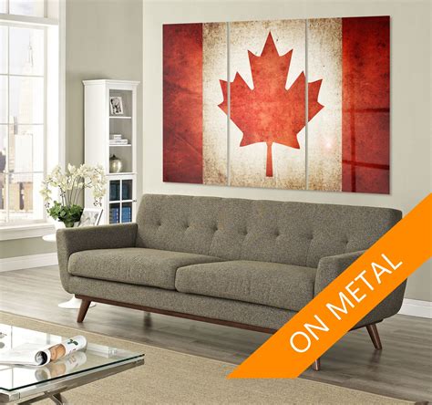 Canada flag metal Canada flag print Canada wall art Canada | Etsy