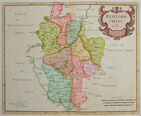 Antique Map of Bedfordshire - Morden