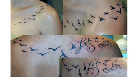 Feather Tattoo With Birds Flying Away - YouTube