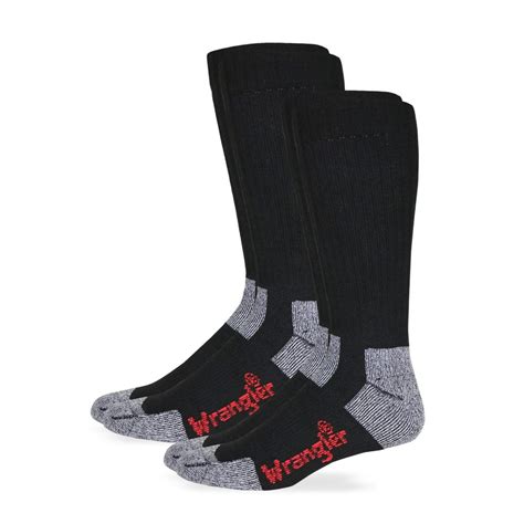 Wrangler - Men's Steel Toe Boot Cushion Ultra-Dri Work Crew Socks 2 Pack - Walmart.com - Walmart.com