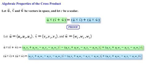 The Cross Product Algebraic Properties | Curious.com