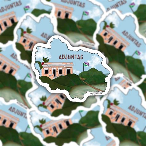 Adjuntas Map Puerto Rico Aufkleber Matte Sticker für Laptop | Etsy