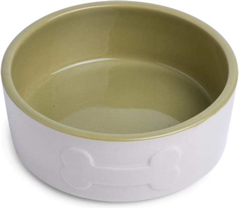 Petface Ceramic Dog Bowl with Bone Design, Cream/Green, 15 cm (Pack of 1) : Amazon.co.uk: Pet ...