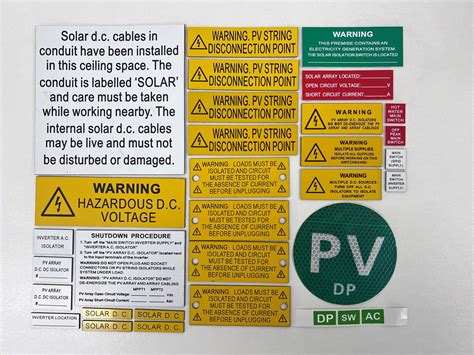 DC Solar Label Kit V2 - New 5033 standard