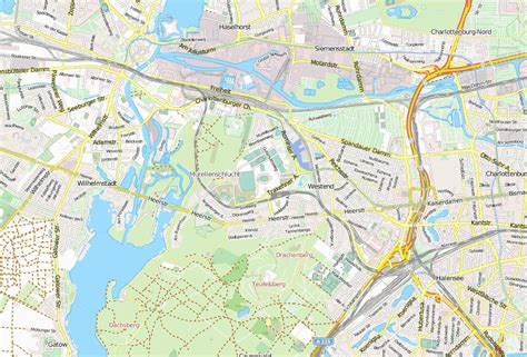 Olympiastadion-Stadtplan mit Luftbild und Hotels von Berlin