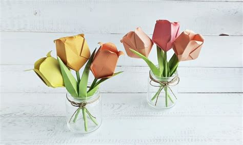 How to Make Origami Tulips (Folding Instructions + Video)