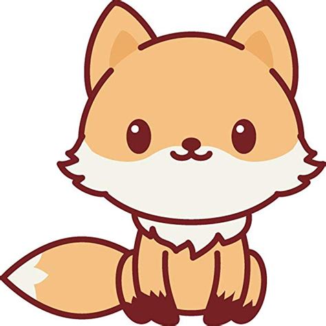 Adorable Cute Kawaii Animal Cartoon Vinyl Decal Sticker (4" Tall, Fox ...