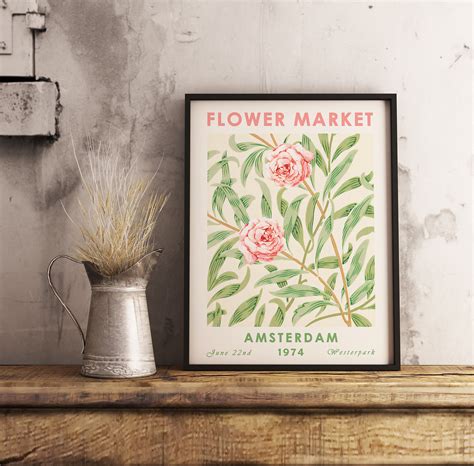 Flower Market Amsterdam Poster Flower Market Art Print - Etsy Denmark