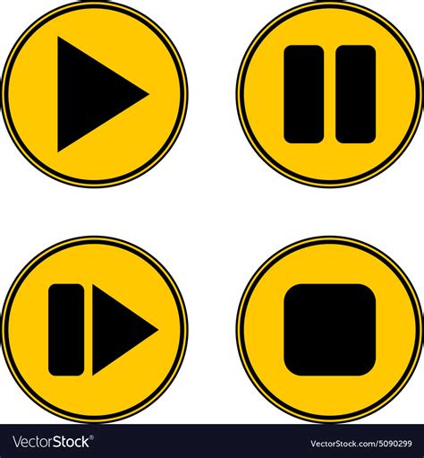 Play pause stop forward buttons set Royalty Free Vector