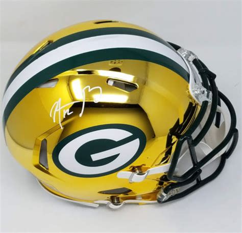 Aaron Rodgers Signed Packers Chrome Full-Size Authentic On-Field Speed ...