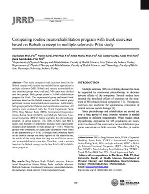 Fillable Online Comparing routine neurorehabilitation program with trunk exercises based on ...