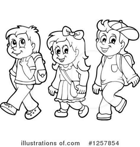 School Children Clipart #1257854 - Illustration by visekart