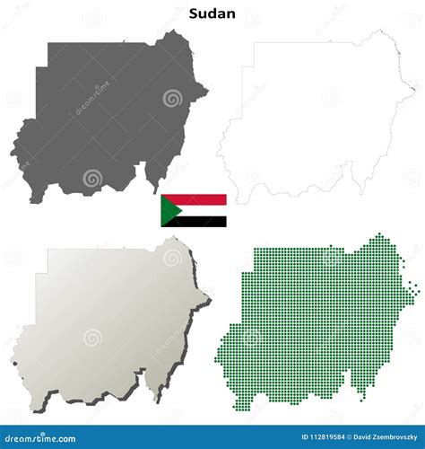 Sudan outline map set stock vector. Illustration of shoreline - 112819584