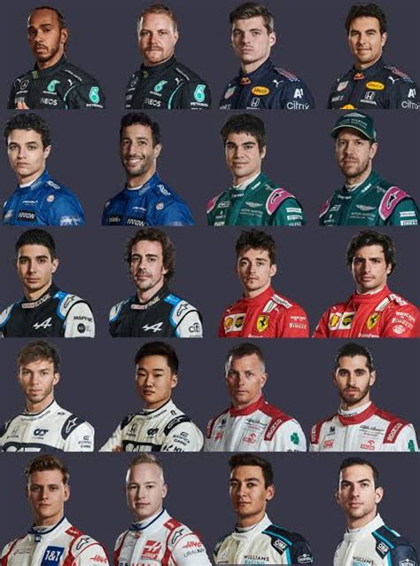 20 of the 20 drivers on the 2021 Formula 1 grid currently drive a car ...