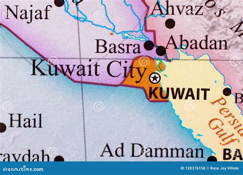 Map of Kuwait stock photo. Image of explore, city, africa - 128376158