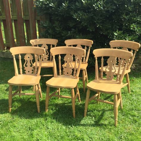 Antiques Atlas - Set Of 6 Solid Pine Kitchen / Dining Chairs