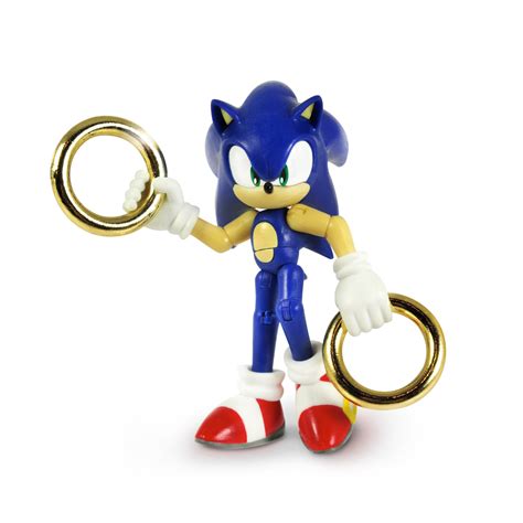 Buy Sonic The Hedgehog 3-Inch Sonic and Gold Rings Action Figure (Blue ...