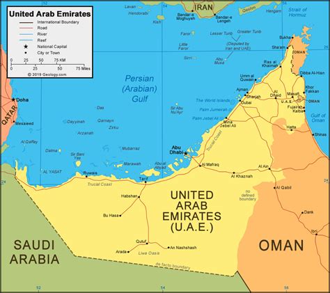 UAE: United Arab Emirates Map and Satellite Image