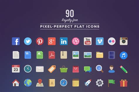 90 Royalty Free Flat Icons ~ Icons on Creative Market