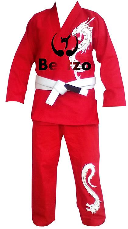 Karate Uniform of 100% Cotton (Heavy Weight) 14-OZ Canvas-Red | bestzo