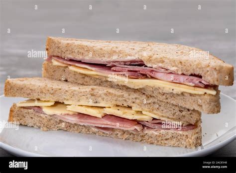 Ham sandwich brown bread hi-res stock photography and images - Alamy