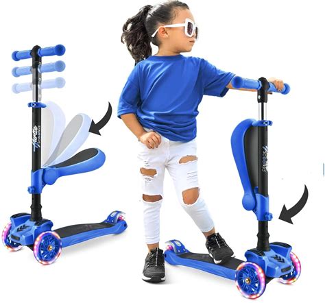 Buy Hurtle 3 Wheeled Scooter for Kids - 2-in-1 Sit/Stand Child Toddlers ...