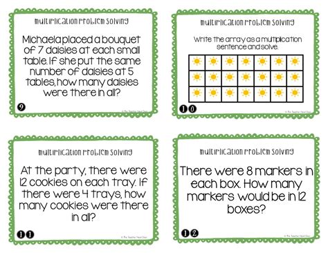 3rd Grade Multiplication Problem Solving Task Cards - The Teacher Next Door