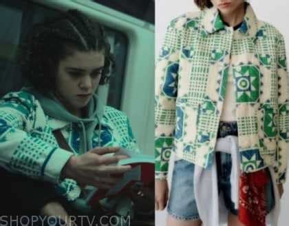 The Lazarus Project: Season 2 Episode 2 White Green & Blue Aztec Print Jacket | Shop Your TV