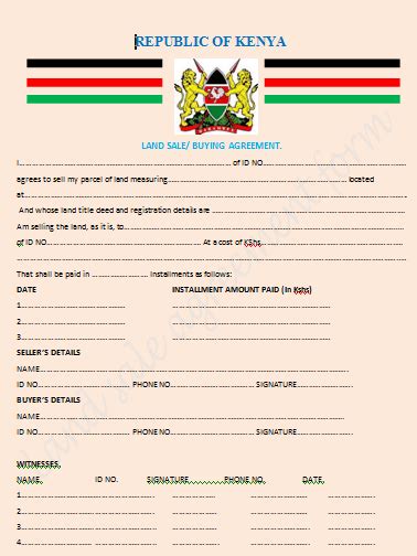 Land sale agreement form - Newsblaze.co.ke