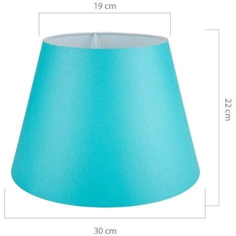 Lampe de table avec base blanche et abat-jour en tissu turquoise ...